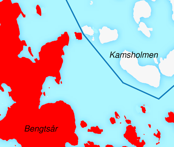 Karttakuva venäläismihityksestä Bengtsårissa toisen maailmansodan aikana.